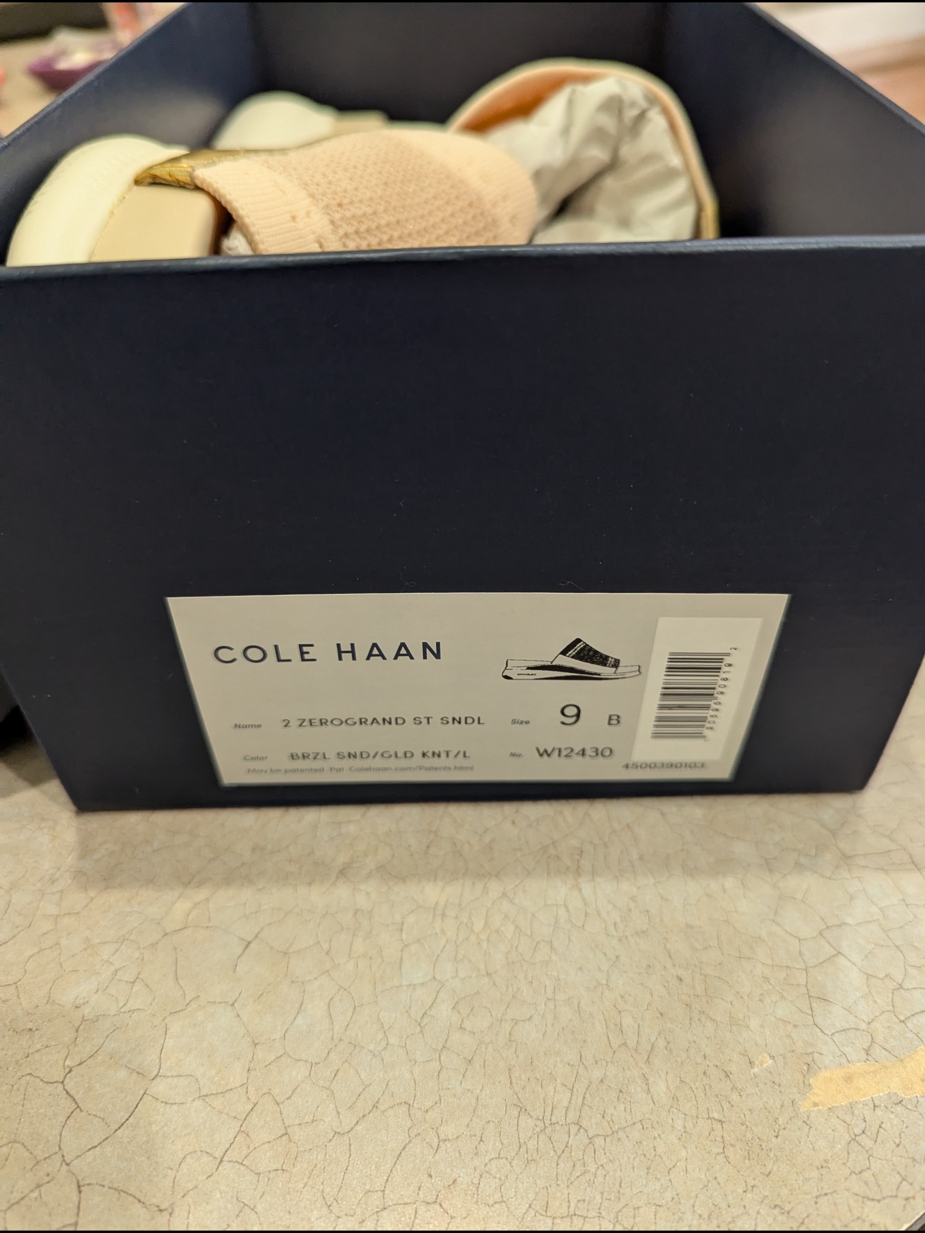 Cole Haan 2.Zergrand Stitchlite Sandal In Blush And Gold